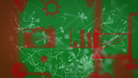 Abstract Media Icons Animation with Dynamic Lines