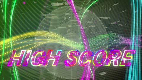 Vibrant High Score with Colorful Abstract Waves