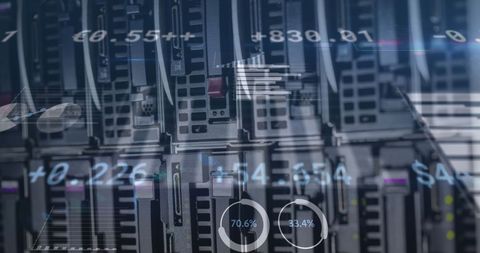 Data Processing with Diagrams in Modern Server Room - Download Free Stock Images Pikwizard.com