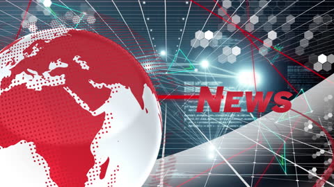 Global News Animated Interface with Digital Connections