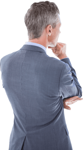 senior businessman thinking pose on transparent background - Download Free Stock Videos Pikwizard.com