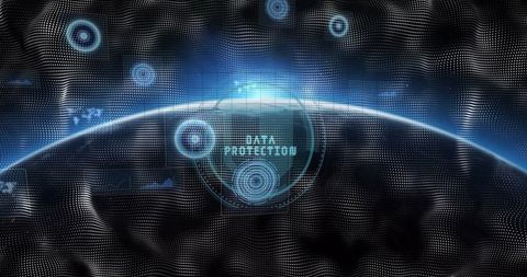 Futuristic Digital Data Protection on Planet Horizon