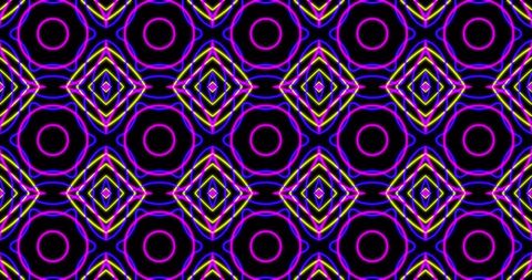 Kaleidoscope Neon Pattern with Hypnotic Loop Effect - Download Free Stock Images Pikwizard.com