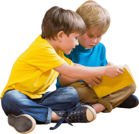 Children Engaged in Reading with Transparent Background - Download Free Stock Videos Pikwizard.com