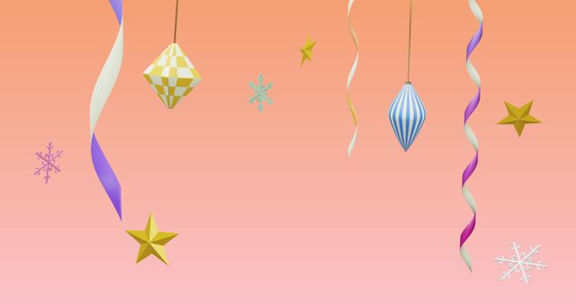 New Year and Christmas Decorations on Gradient Pink Background - Download Free Stock Images Pikwizard.com