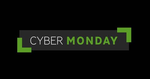 Bold Cyber Monday Text on Black Background for Promotions - Download Free Stock Images Pikwizard.com