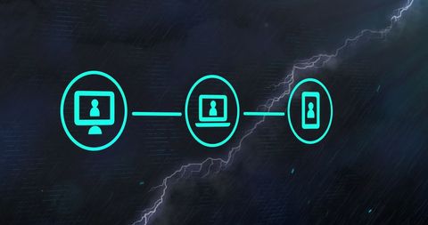 Illustration of digital connectivity between devices and network