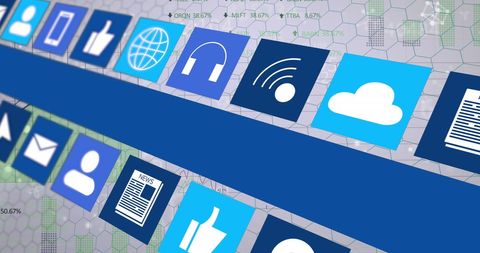 Digital Interface with Technology Concept Icons - Download Free Stock Images Pikwizard.com