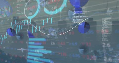 Abstract Financial Data and Cityscape Conceptual Background