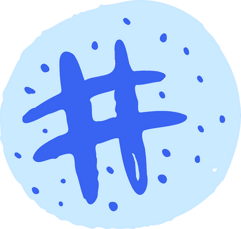 stylized blue hand-drawn hashtag on dotted circle transparent background - Download Free Stock Videos Pikwizard.com