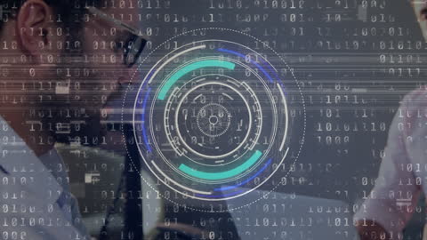 Digital Data Processing with Business Professionals in Modern Office