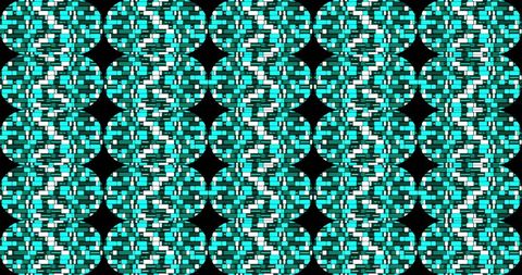 Geometric pattern with green circles and rectangles