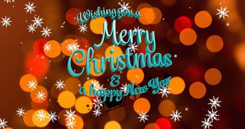 Festive Merry Christmas and Happy New Year Greeting Card