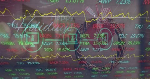 Digital Interface Overlay with Wreath for Business Marketing