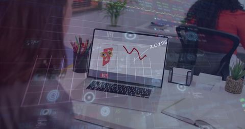 Analyzing Stock Trends on Laptop with Holographic Financial Data - Download Free Stock Images Pikwizard.com