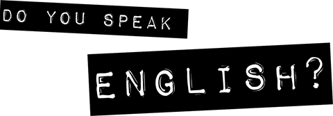 Do you speak english text on transparent background for language projects