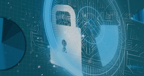 digital network security lock with analytical graphs - Download Free Stock Images Pikwizard.com