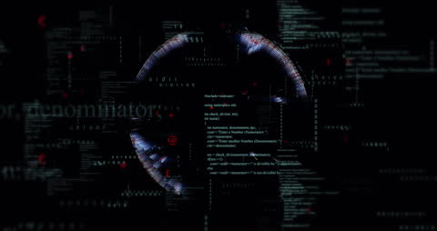 Holographic Globe with Digital Data Overlays Themed Computing