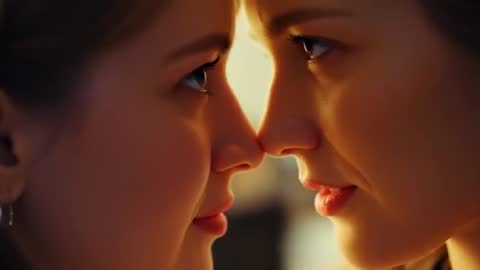 Loving Gaze Between Romantic Couple in Intimate Setting