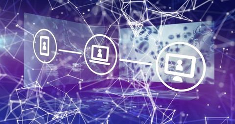futuristic digital connectivity with network mesh and icons - Download Free Stock Images Pikwizard.com