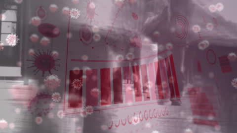 COVID-19 Cells Animation with Data Visualization Overlay