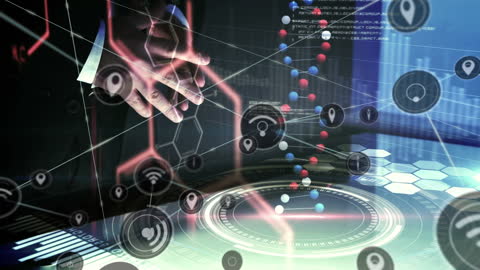 Futuristic Technology Interface with Businessman