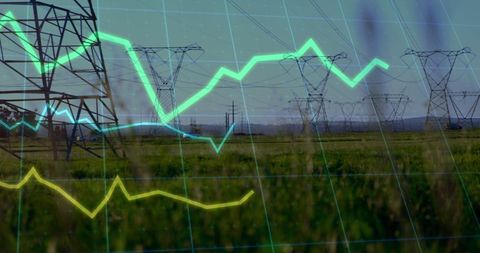 Global Financial Data Trends Over Electric Grid - Download Free Stock Images Pikwizard.com