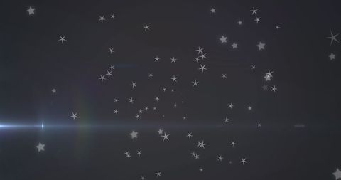 Glowing blue light over twinkling stars in galaxy background