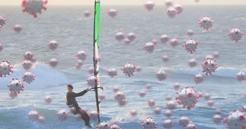 Windsurfing Amid Digital Coronavirus Overlay: Mixing Adventure with Covid-19 Awareness