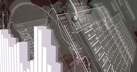 Data visualization with touchscreen interface in modern office