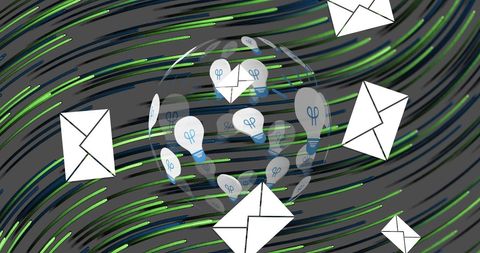 Abstract Global Communication Network Concept with Envelopes and Digital Globe