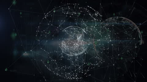 Global Network Connections on Dark Background