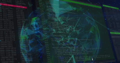 Futuristic Digital World Network with Programming Code