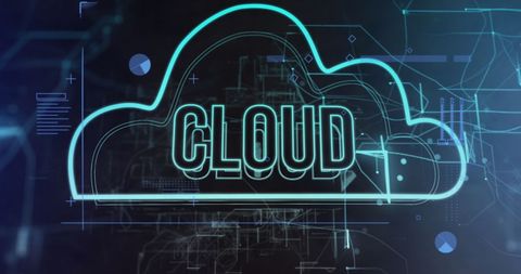 Digital Cloud Computing with Financial Data Concept