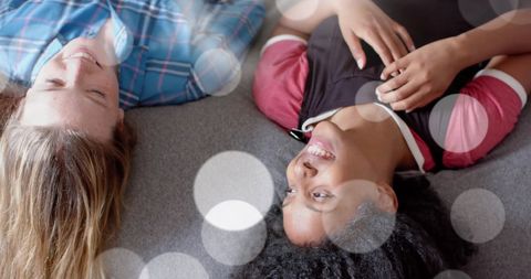 Teen Girls in Relaxing Conversation Bonding with Joy