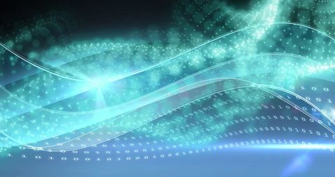 Digital Data Waves with Binary Code Background - Download Free Stock Images Pikwizard.com