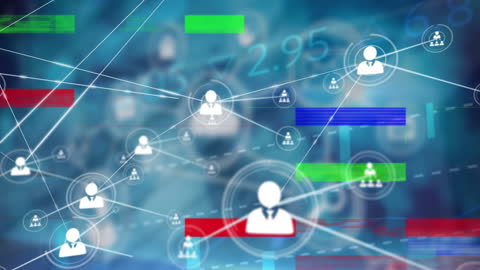 Futuristic Technology Interface with Financial Graphs and Data