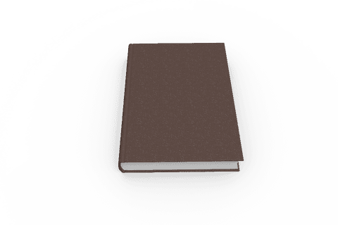 Illustration of brown book on transparent background