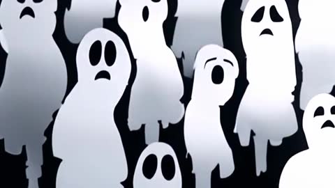 Spooky Ghostly Figures with Diverse Expressions
