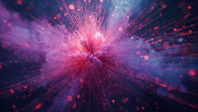 Vibrant Cosmic Explosion Amongst Stars with Cloud Formations