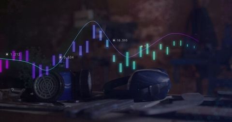 Industrial safety and financial analysis concept with equipment