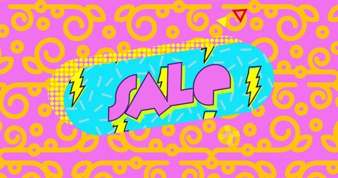 Colorful Retro Sale Announcement with Lightning Pattern - Download Free Stock Images Pikwizard.com