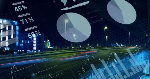 Statistical Data Analytics Visualized Along City Traffic - Download Free Stock Images Pikwizard.com