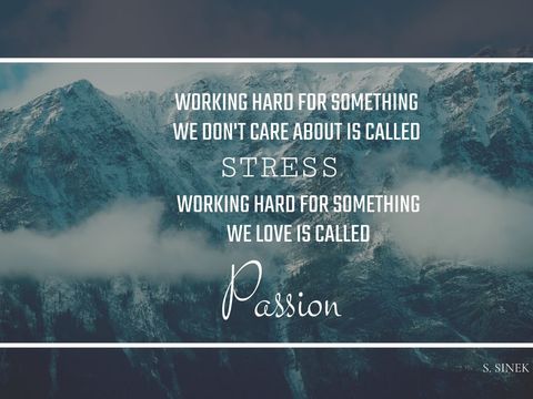 Inspirational Quote on Mountain Background Encouraging Passion - Download Free Stock Templates Pikwizard.com