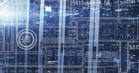 Data Processing Interface Over Modern Server Room - Download Free Stock Images Pikwizard.com