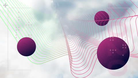 Abstract Geometric Shapes in Dreamy Sky Background