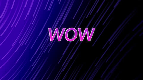 Vibrant WOW Text Against Abstract Light Trails Background