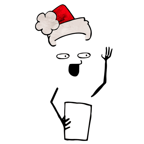Transparent face with santa hat illustrating christmas spirit