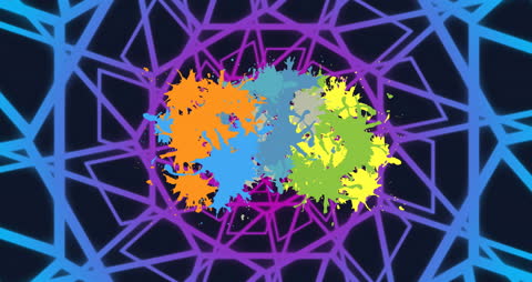 Vibrant Network Graphics with Pixel Art Accents