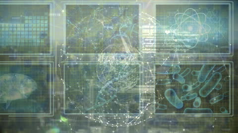 Futuristic Digital Data and Science Processing Visualization